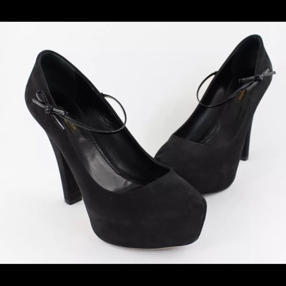 Auth Louis Vuitton Black Suede Mary Janes 35.5 - Picture 7 of 7